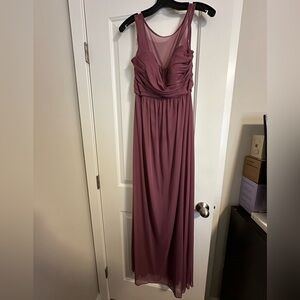 David's Bridal Mauve Sleeveless bridesmaid dress